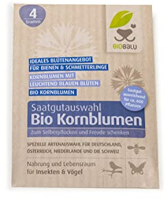 Biobalu Bio Kornblumen Samen 4g - Saatgut für ca. 600 Pflanzen - Sommerblumen bienenfreundlich