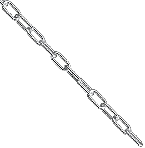 hannger Edelstahl Ketten, 5m 5mm Starke Edelstahlkette Baumarkt in Vielen Längen und Stärken bis 350Kg belastbar für Hundekette, Kette Hängesessel, Absperrketten, Kette Zum Aufhängen, Lampenkette
