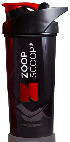 ZoopScoop Protein Shaker Bottle - Black | Premium Gym Bottle For Protein Shakes | 700ml - Leakproof - Easy Clean