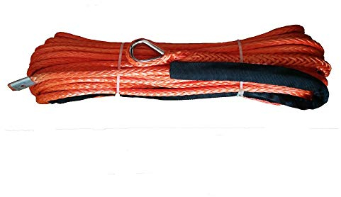 Samnuerly Abschleppseil 10 mm x 28 m Synthetisches Windenseil für ATV/UTV Gelbe Abschleppseile (Farbe: Grau) (rot)