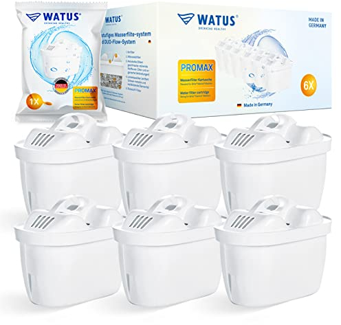 Watus Water Filter Cartridges, for Brita Water Filter Cartridges, Brita Maxtra Pro, Maxtra Plus, Made in Germany, Reduces Lead, Chlorine, Heavy Metals and Limescale in Water (6)