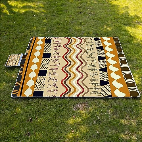 Picknickdecke 200x300cm,XXL Picknickdecke mit Wasserdichter Unterseite,Outdoor Stranddecke Sandfrei,mit Tragegriff Faltbare Picnic Blanket für Camping,Strand,Familie,Konzerte Weinlese-Indianer-Nation