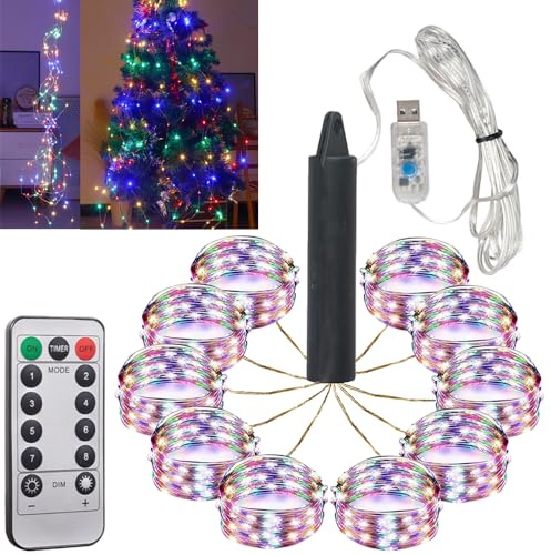 HeaHap Feen-Lichterkette 10 Stück 2 Meter Kupferdraht USB Lichterketten, 20 LED-Perlen wasserdicht für die Herstellung von Glaslichtern DIY verschiedene Szenenatmosphären Party