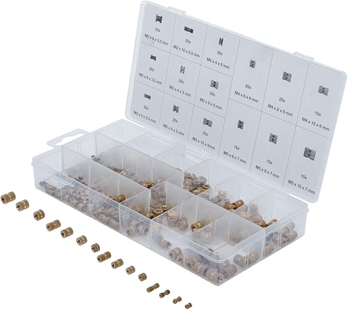 BGS 85223 | Einpressmuttern-Sortiment | Messing | 330-tlg.