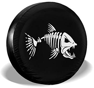 Knochenfisch Radreifenabdeckung Dauerhaft Reserveradabdeckung Wasserdicht Reserverad Reifenabdeckung Universal Für Anhänger Rv LKW 16Inch