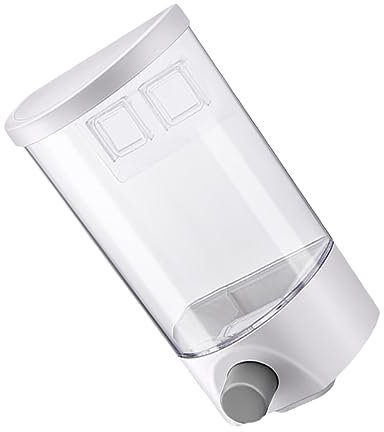 AOKWAWALIY 1 x storage container, cereal dispenser, for wall mounting, cereal container, detergent dispenser, container, vacuum storage container for dry food, wall distributor, rice, coffee, white