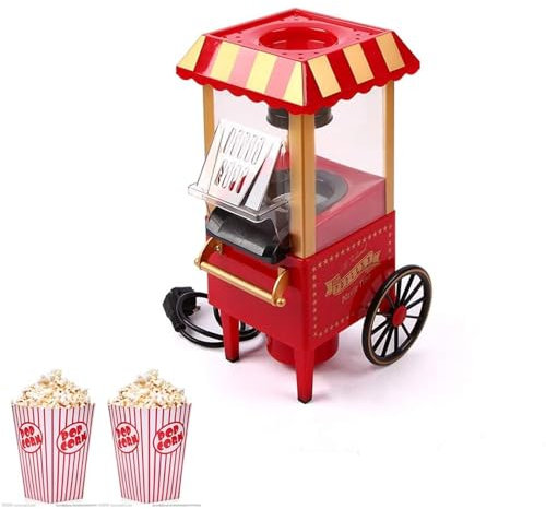 YOtat Electric Popcorn Maker Machine, Retro Red Design, Fat Free for Home, Party, Cinema Kids, Friends, Family Creative Gifts