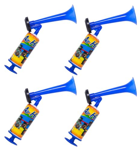 MiOYOOW 4PCS Hand Lufthupe, Laute Sport Sicherheitshupe, Tragbare Luftpumpenhupe, Air Horn Druckluftfanfare für Sportveranstaltungen, Abschlussfeiern