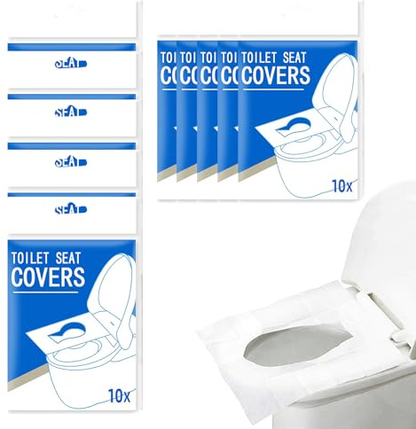 100 Stück Einweg Toilettensitzbezug Papier Einweg Toilettenabdeckungen | Toilettenauflage Spülbare Toilette Auflage Einweg Toilettenschutz Wc Sitzauflage für Unterwegs öffentlichen Toiletten