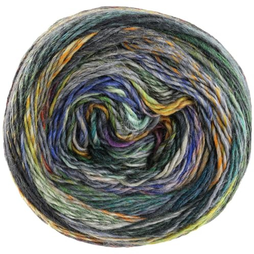 LANA GROSSA Colorissimo | Farbenfrohes Merino-Dochtgarn | Handstrickgarn aus 100% Schurwolle (Merino extrafein) | 100g Wolle zum Stricken & Häkeln | 300m Garn 202 FB 202
