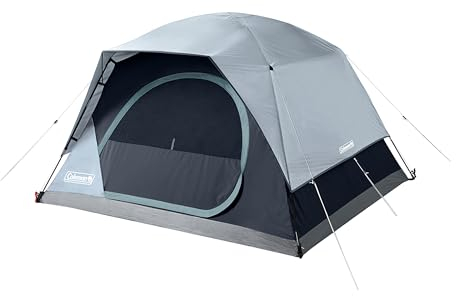 Coleman Skydome Tent with LED Lights Weatherproof 4-Person Tent with Overhead Lighting Sets Up in 5 Mins Made of PFAS-Free Materials