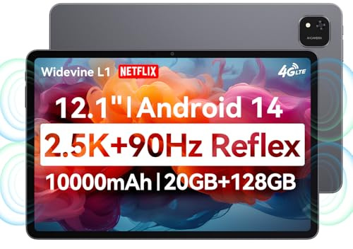 ALLDOCUBE Tablette iPlay60 Pad Pro 12,1, 2560 * 1600 90Hz Reflex, Mode PC, Reconnaissance faciale, Android 14, 10000mAh, Charge Rapide 33W, Widevine L1, 4 Haut-parleurs 8MP+16MP, 20GB+128GB+1TB