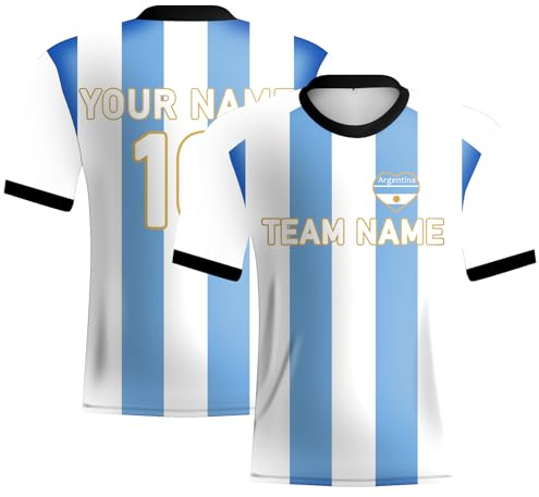 Camiseta vintage de fútbol argentino, camisetas de números con nombre personalizado para niños, hombres, regalos para niños, camiseta de fútbol argentino para fanáticos, L