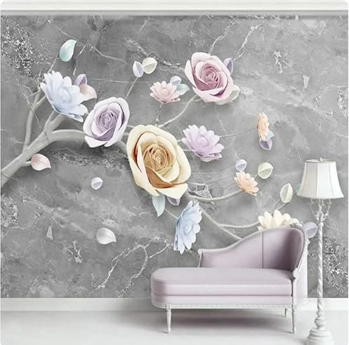 Wandbilder Wandtuch 3D Rosa Blume Fototapeten Arbeitszimmer Restaurant TV Hintergrund Dekor Wandplakat,3D,150x105cm