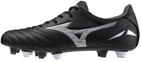 Mizuno herr IV mix mjuk mark fotbollsskor rugby, Svart/silver, 43 EU