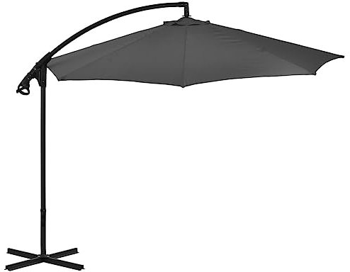 Hovothy Gartenschirm Balkon-Sonnenschirm Hochwertigen Marktschirm Terrassenschirm Parasol Strandschirm UV-beständigem Schirmdach Stilvollen und Praktischen Design Anthrazit 300x260 cm