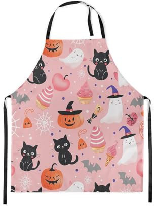 Backschürze, Halloween Küche Backen Fledermaus Teens Jugend Kunstkittel Wasserdicht Grillschürze Mit Taschen Latzschürze Für Damen Männer Gartenar 70X84Cm