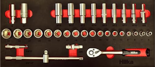 Hilka 02393438 34 PCE 3/8 Drive EVA Socket Set Metric