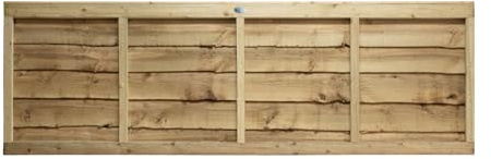 Premier Lap Wooden Fence Panel, 6ft x 2ft Traditional Waney Larch (4 Pack) | 60cm High x 183cm Wide, Dual-Sided, Treated Timber Boards, Practical, for Garden Perimeter Boundary & Outdoor Privacy