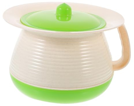 Orinal Portátil con Tapa Pp Verde para Hogar y Viaje | Recipiente de Uso Diario, Limpieza Sencilla, Material Resistente, Fácil de Transportar y Guardar