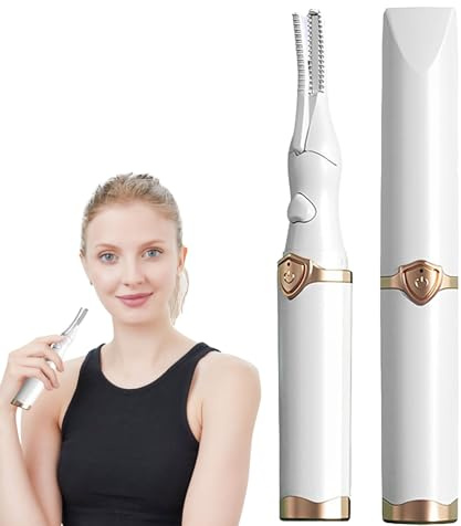 Heated Eyelash Curler for Women, Electric Eyelash Curler, Lash Lift Kit Natural Curling 24H Long Lasting Eye Makeup Tool for Women, USB Heated Eye Lash Curlers Rechargeable (Pearl White)