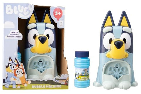 Bluey Bubble Machine for Kids – Character Shaped Bubble Blower Toy with 118ml Solution – Battery Operated Outdoor Bubble Maker – Fun for Toddlers & Preschool Fans – Ages 3+