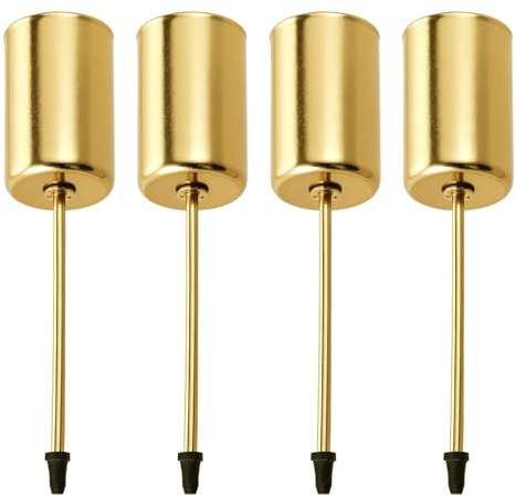 GWHOLE 4 Stück Kerzenhalter Adventskranz-Set, Stabkerzenhalter Adventskranz Kerzenstecker Adventskerzenhalter Metall Stumpenkerzen Kerzenleuchter Stabkerzen Kerzenständer, Gold