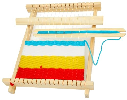 DqiUnaX Webrahmen Für Kinder Ab 4, Holz Webrahmen Mit Anleitung, webrahmen Groß Für Anfänger Und Kinder, Ideal Zum Weben Lernen Und Kreativen Gestalten, Perfekt Für Familienaktivitäten