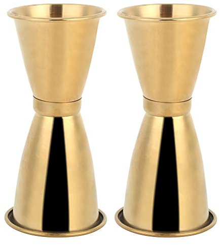 Jigger da 2 pezzi per barman, doppio cocktail Jigger in acciaio inossidabile Misurino per cocktail Bicchiere da vino Bevanda Strumenti per misurare liquidi (l)