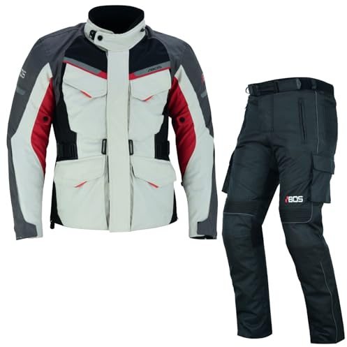WMW WALI MOTO WEAR Herren Motorrad Textil Kombi Jacke + Hose,Protektoren, Belüftung,Touring & Adventure,Motorrad Touring Kombi – Cordura Jacke + Hose