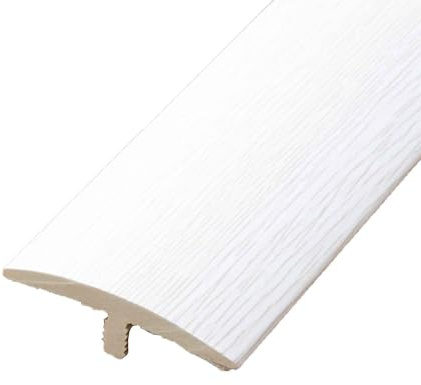 T Profil Übergangsleiste Selbstklebender PVC Türschwellen Leiste Abdeckleisten für Fußböden, für Holz zum Verbinden von Bodenlücken, Holzmaserung, Verschleißfest(Weiß)