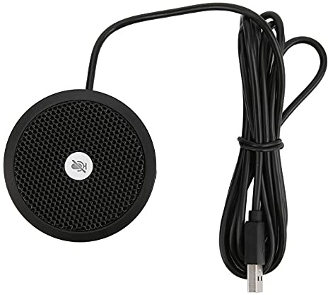 LIYJTK Microfono da tavolo USB omnidirezionale Microfono portatile con suono chiaro per conferenze online in ufficio Nero