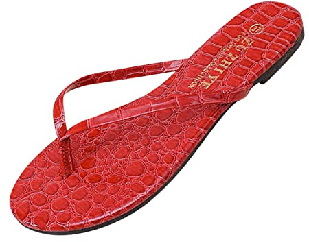 Badskor dam 39 halkfria, flip flops dam svart elegant, platta vårtofflor flops damtofflor med klack, tofflor, sommar, öppen strandsko, röd, 40 EU