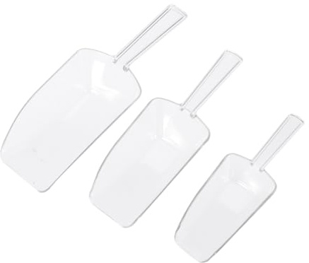 Healeved Set 3 Pezzi Palette Trasparenti in Plastica Multiuso, Misurini Cucchiaio per Ghiaccio, Dolci e Proteine, Utensili da Bar Leggeri per Feste e Uso Domestico Riutilizzabile