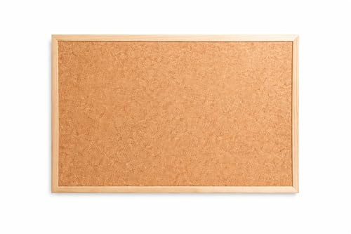 AVLL Pinnwand aus Kork mit Holzrahmen, Rechteckig, Naturholz Braun, Verschiedene Größen, Wandmontage (40 x 60 cm)