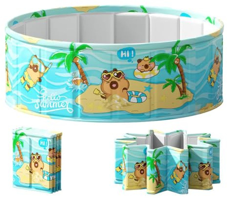 Piscina Pieghevole per Bambini Vasca da Bagno Impermeabile in PVC Non | Piscina per Bambini Ragazzi Animali Domestici Interni Esterni Giardino Terrazzo Spiaggia Festa in Acqua