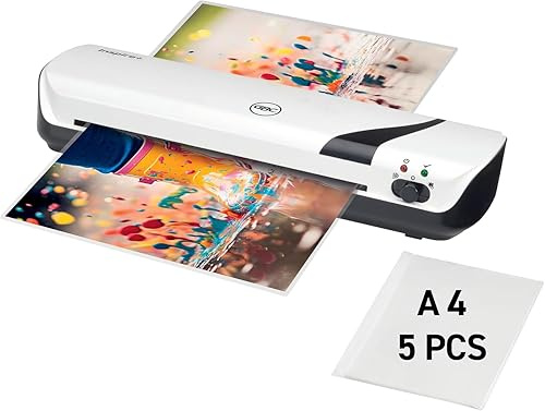 GBC Inspire+ White A4 Home Laminator, Starter Pack of 5 A4 Pouches Included | Compact & Lightweight A4 Laminator, Perfect For Day-to-Day Use at Home, Quick 4 Minute Warm-Up Time, Hot & Cold Function