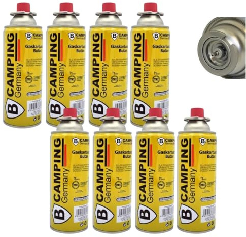 Gaskartusche Gas-Kartuschen - Butangas-Flaschen & 1x Feuerzeug von Vani - für Unkrautvernichter & Flammbierer für Camping Gaskocher & Gasherd - je 227g Butan