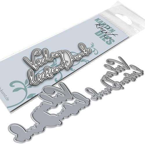 Karten-Kunst Stanzschablone kk-D110 Stanze Elegant Script Vielen lieben Dank Schneideschablone