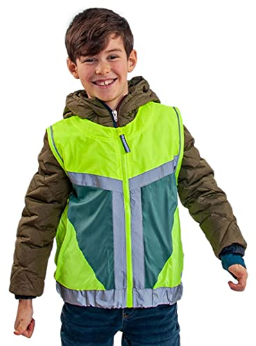 gofluo. Rocco Sicherheitsweste - Reflektorweste - Fluo Neon - Warnweste - Reflektierende Weste - Sichtbar im Dunkeln für Wanderer, Joggen, Fahrrad, Motorrad - Gelb - 116