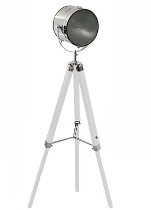 False Lampadaire Industriel Trépied en métal H150cm - Blanc