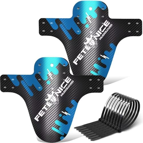 FETESNICE 2er Set Mountainbike Schutzblech in Carbon Optik | Universal für 20–29 Zoll (Vorne & Hinten) | Robustes PP-Material & Schnelle Montage für MTB, E-Bike & Citybike