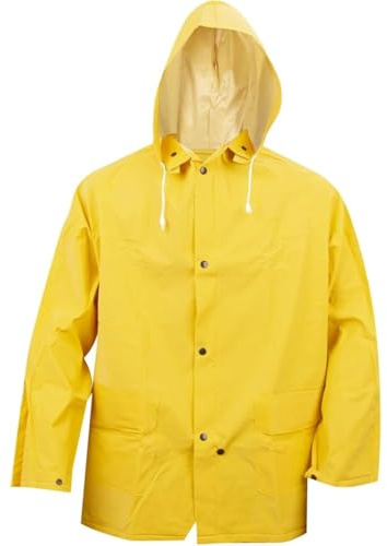 Cordova RC35YS Renegade .35 MM PVC/Polyester, Yellow, 2-Piece Rain Coat, Corduroy Collar, Storm Fly Front with Snap Buttons, Ventilated Back/Underarms, 49 Length, Detachable Hood, Small