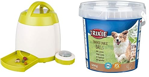 TRIXIE Bundle Intelligenzspielzeug Hundebeschäftigung Dog Activity Strategie-Spiel Memory Trainer 3.0, ø 20 × 24 cm - 32040 31806 Premio Trainer Snack Lamb Balls, 500 g (1er Pack)