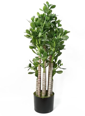 Leaf Artificial Bonsai Tree,Green Jade Plant,75cm