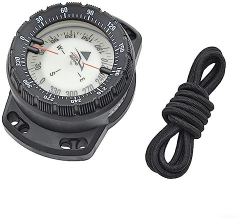 Compas de navigation de plongée sous-marine léger et portable Jauge étanche Noir
