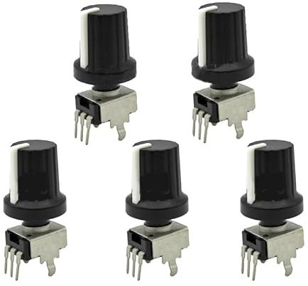 5 Sätze 5% RV09 Vertikal Einstellbarer Widerstand 9 Typ 3 Pin Seal Potentiometer Für Arduino Mit Knaufkappe,10K Ohm
