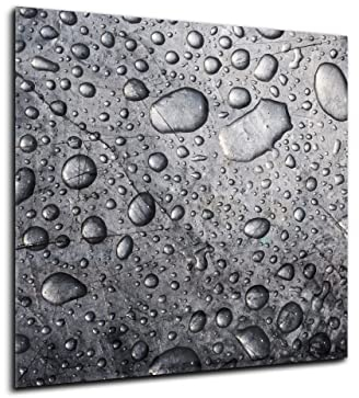 Canvasfly 60x60 Wandpaneele für Küche Deko-Spritzschutz für Küchenrückwand Glas Bilder Gehärtet Küchen-Deko Glasplatte aus Vorgespanntem Glas Küchenrückwandplatte Wassertropfen