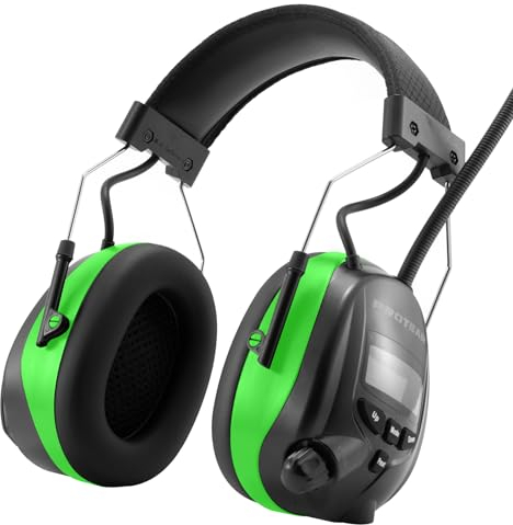 PROTEAR Gehörschutz mit Radio DAB/DAB+/FM/Bluetooth 5.3, Noise Cancelling Wireless Kopfhörer für Werkstatt, Garten/Mähen, SNR 30dB