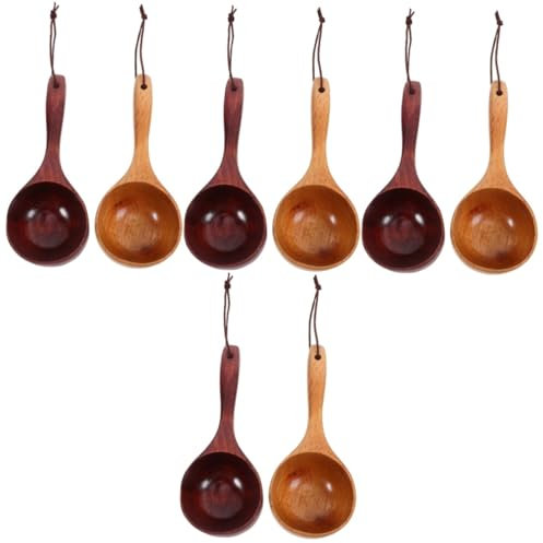 Amosfun 8 Piezas Cuchara de arroz japonesa Cucharón de sopa de madera Cucharón de sopa práctico cucharón de cocina cucharón cucharón de baño vajilla de cocina cucharón de madera
